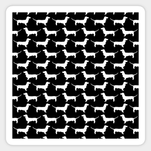 Dachshund White and Black Pattern Sticker